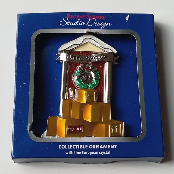 NEW Harvey Lewis Online Shopper 2022 Christmas Ornament Swarovski Crystal NIB - Picture 6 of 6